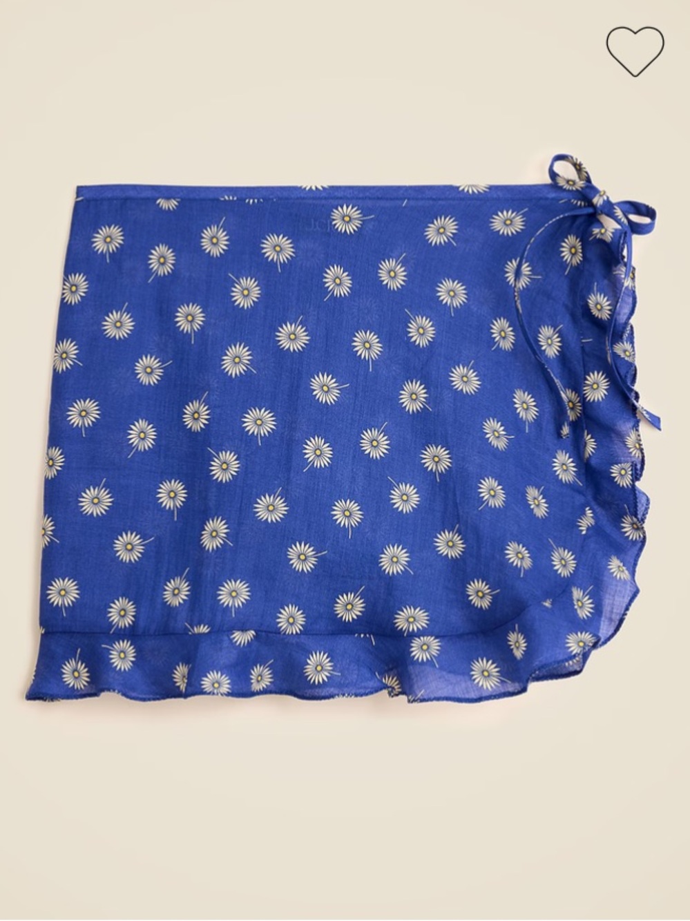 J. Crew Blue Daisy Tie-Side Wrap Swim Cover-Up